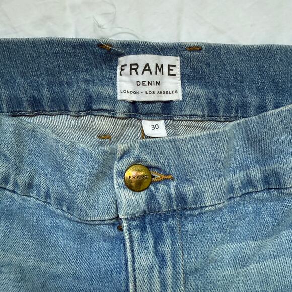 Frame denim skirt, size 30, above knee length, medium wash, EUC - Picture 1 of 6
